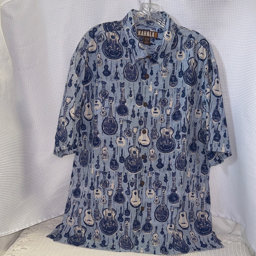 KAHALA Aloha Hawaiian Shirt Ukulele Button Down Pocket Collectible Sz XL